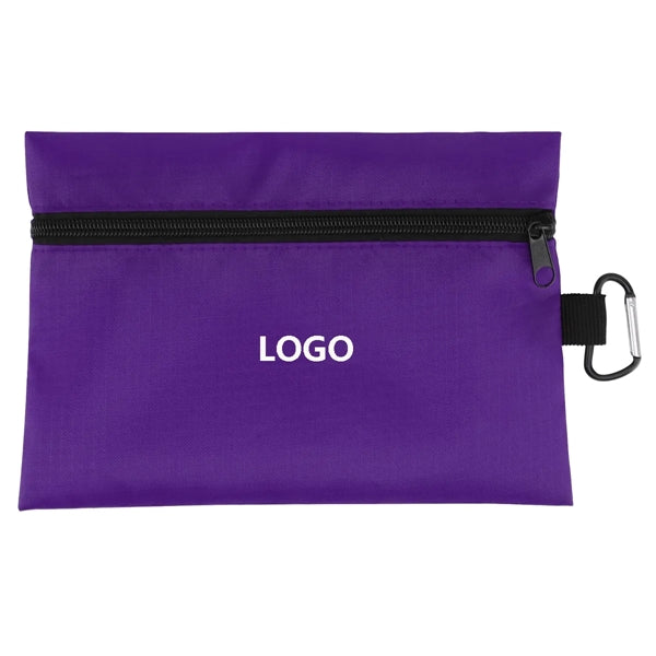 Ripstop Utility Zipper Pouch With Carabiner