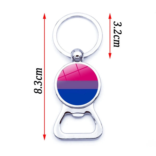Rainbow Pride Key Chains with Bottle Opener