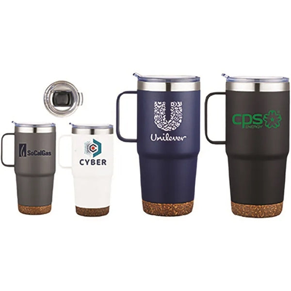 20oz Stainless Steel Double Wall Travel Mug with Cork Bottom
