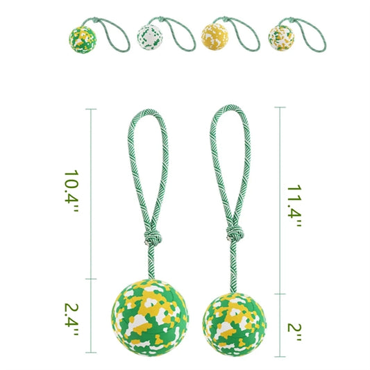 Natural Rubber Colorful Interactive Pet Toy Ball