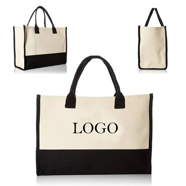 Beach Cotton Canvas Shopping Tote Bag For Women