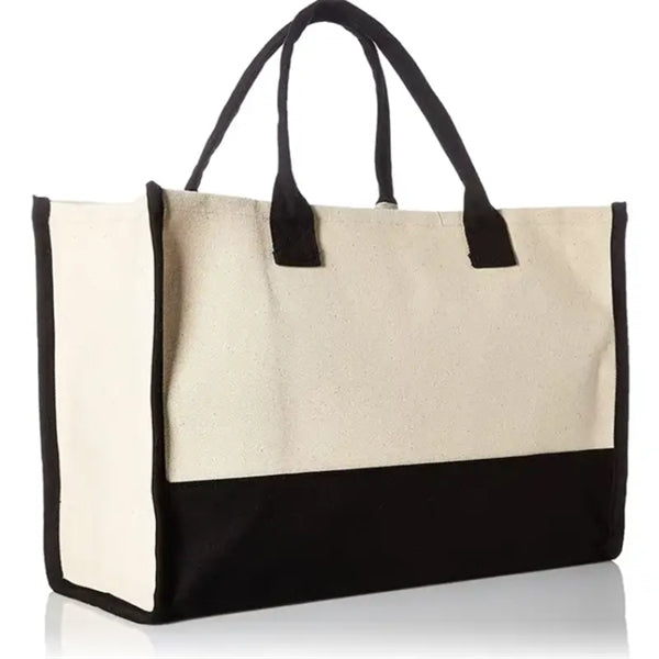 Beach Cotton Canvas Shopping Tote Bag For Women