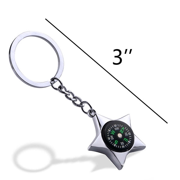Star Style Compass Keychain