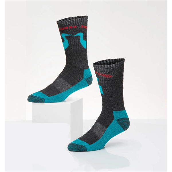 Wool Outdoor Crew Socks with Knit In Design