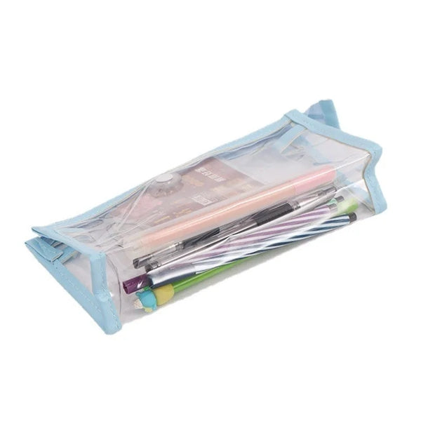Students Clear Pencil Case Marker Pouch with Zipper for Exam