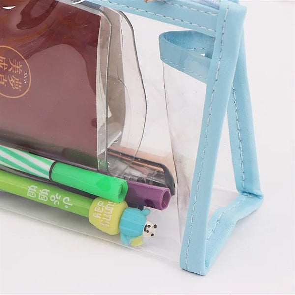 Students Clear Pencil Case Marker Pouch with Zipper for Exam