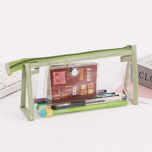 Students Clear Pencil Case Marker Pouch with Zipper for Exam