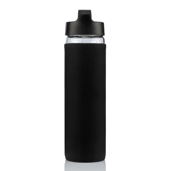 20 oz Glass Lulumax water bottle with silicone grip