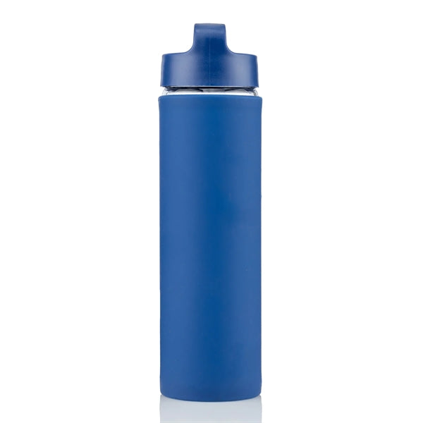 20 oz Glass Lulumax water bottle with silicone grip