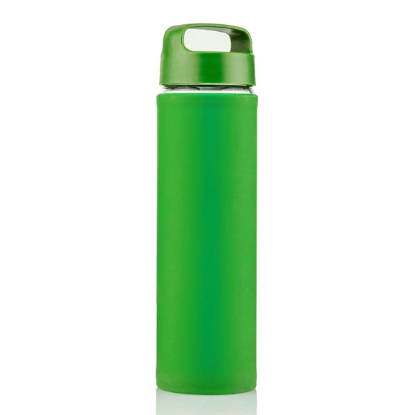 20 oz Glass Lulumax water bottle with silicone grip