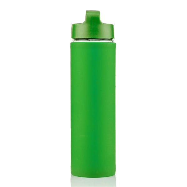 20 oz Glass Lulumax water bottle with silicone grip