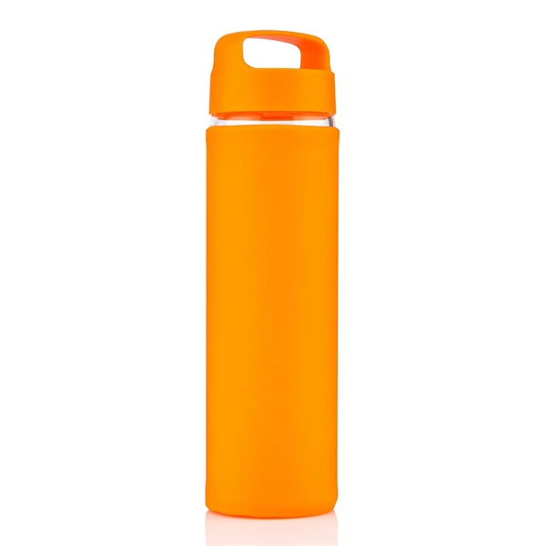 20 oz Glass Lulumax water bottle with silicone grip