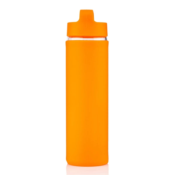 20 oz Glass Lulumax water bottle with silicone grip