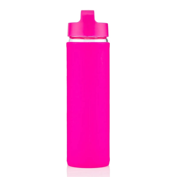 20 oz Glass Lulumax water bottle with silicone grip