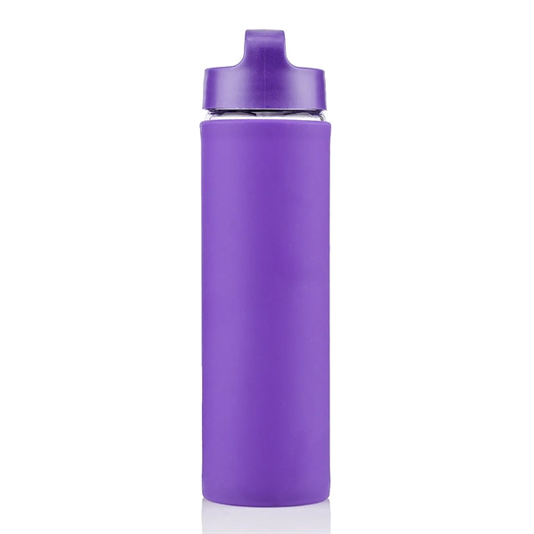 20 oz Glass Lulumax water bottle with silicone grip