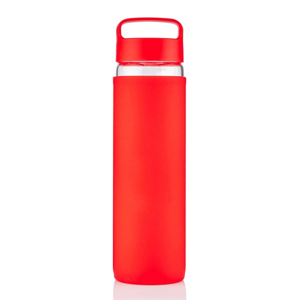20 oz Glass Lulumax water bottle with silicone grip