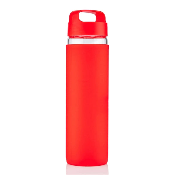 20 oz Glass Lulumax water bottle with silicone grip