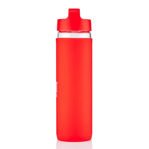 20 oz Glass Lulumax water bottle with silicone grip