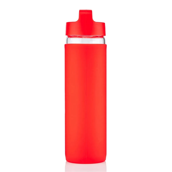 20 oz Glass Lulumax water bottle with silicone grip