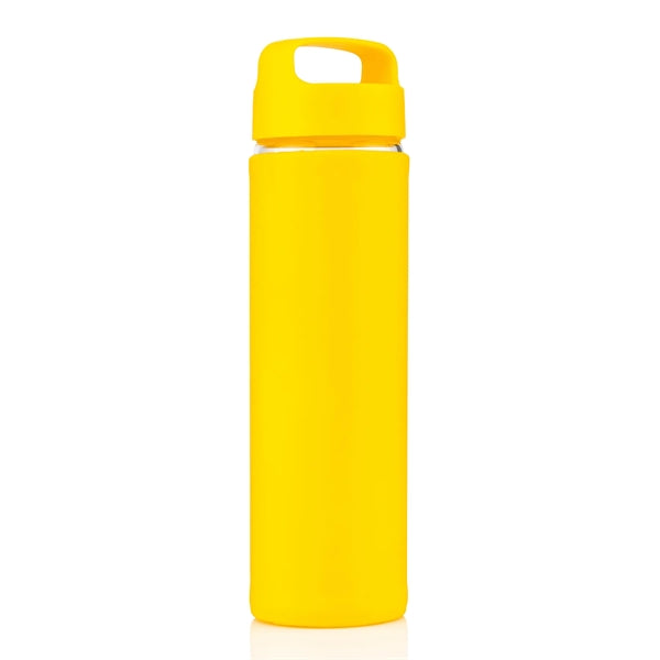 20 oz Glass Lulumax water bottle with silicone grip