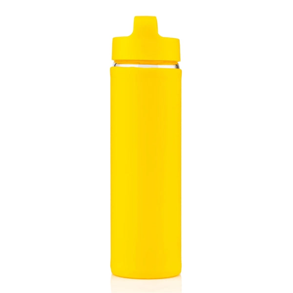 20 oz Glass Lulumax water bottle with silicone grip