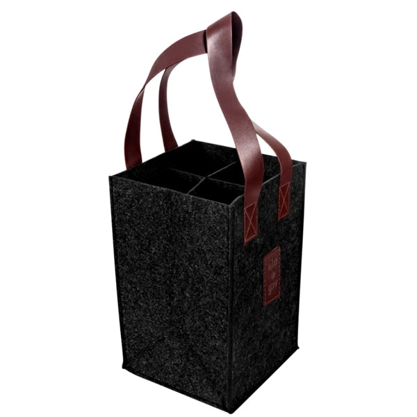 4-Bottle Felt Wine Tote