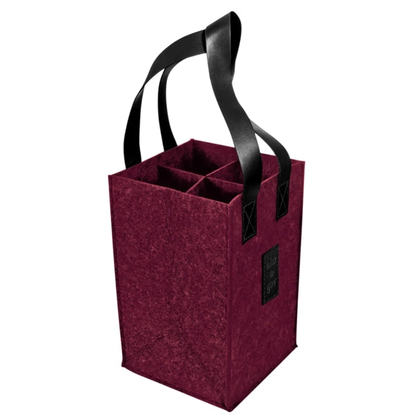 4-Bottle Felt Wine Tote