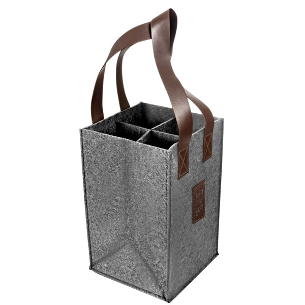 4-Bottle Felt Wine Tote