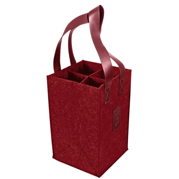 4-Bottle Felt Wine Tote