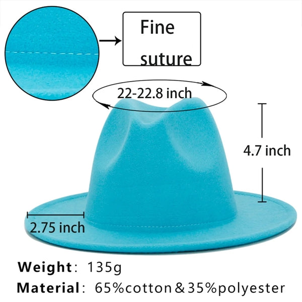 Classic Fedora Wide Brim Panama Hat Sun Vintage
