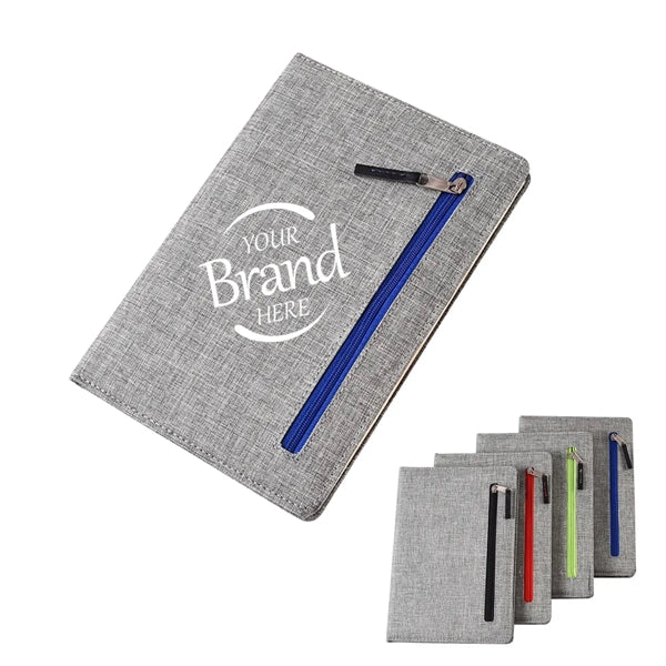 Journal Diary Hardcover Linen Notebook with Zipper Cover