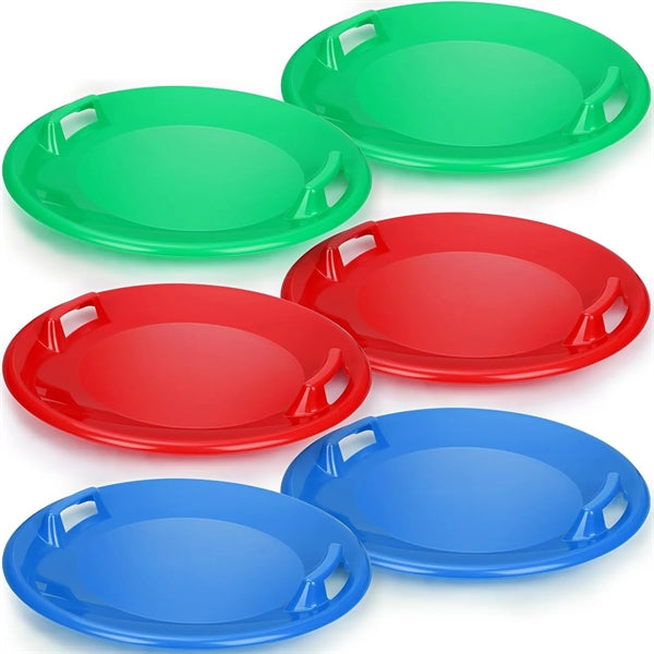 Winter Snow Round Plastic Sleds With Handles