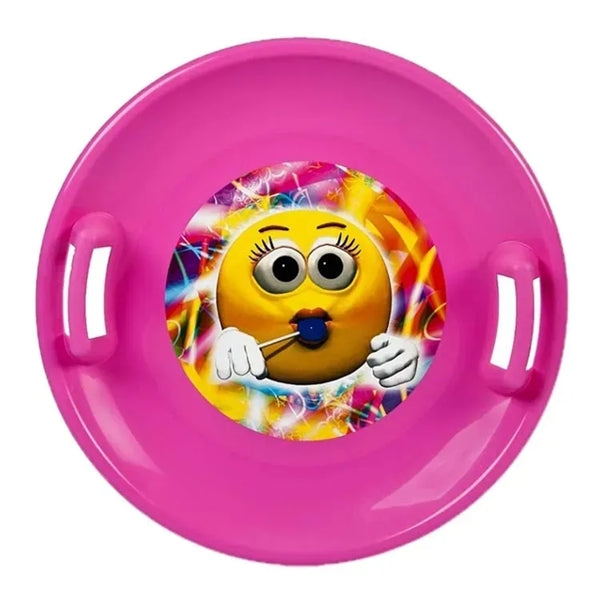 Winter Snow Round Plastic Sleds With Handles