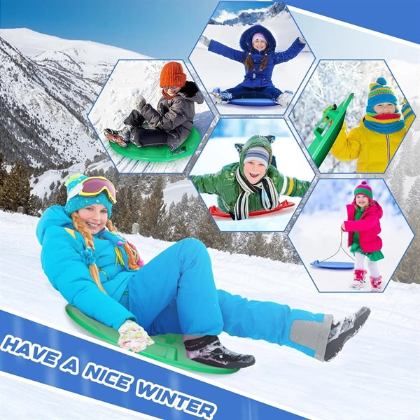 Winter Snow Round Plastic Sleds With Handles