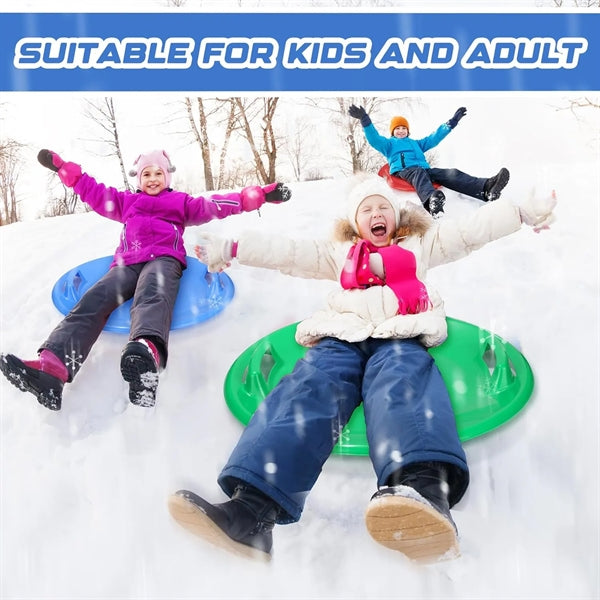 Winter Snow Round Plastic Sleds With Handles