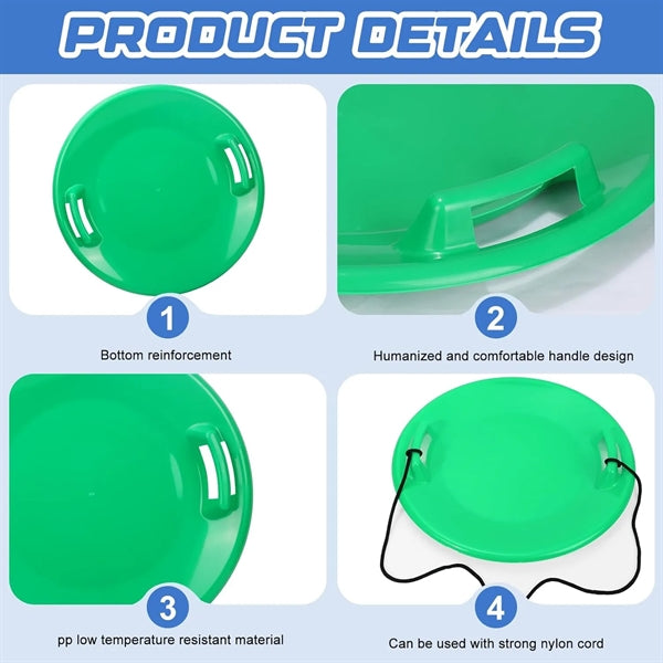 Winter Snow Round Plastic Sleds With Handles