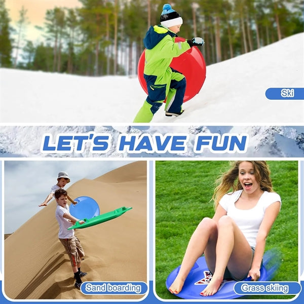 Winter Snow Round Plastic Sleds With Handles