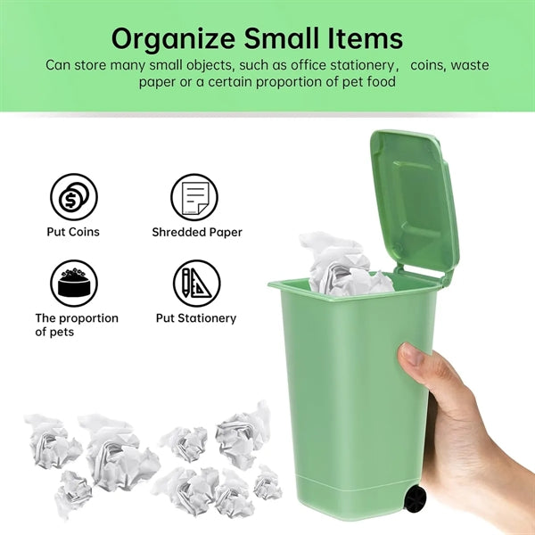 Mini Office Exquisite Garbage Trash Bin Pen Holder Organizer