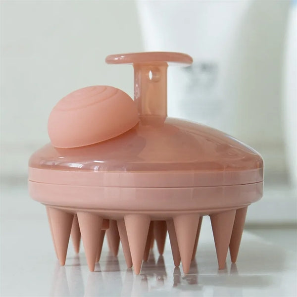 Silicone shampoo massage brush that presses out
