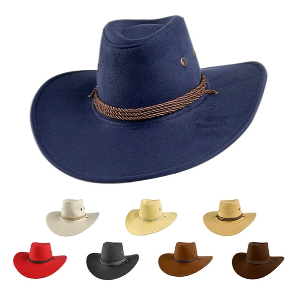 Western Suede Cowboy Hat W/ Wide Brim