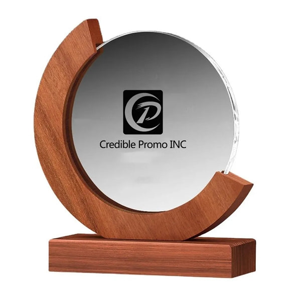Crescent-Shaped Crystal Trophy