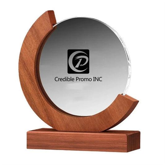 Crescent-Shaped Crystal Trophy