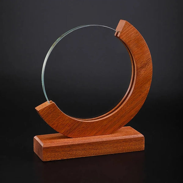 Crescent-Shaped Crystal Trophy