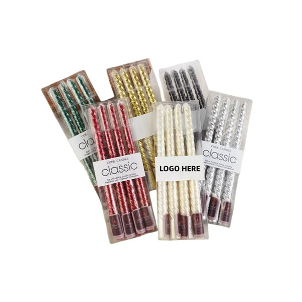Colored Threaded Taper Candle Candlestick