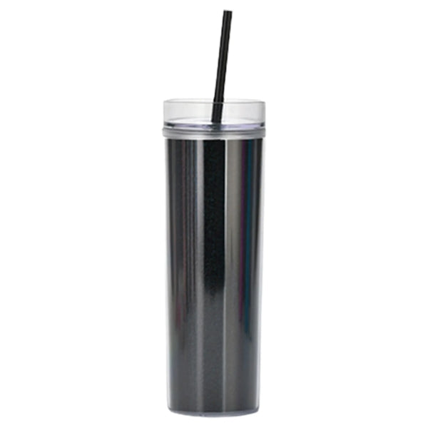 16 Oz Customizable Double Wall Holographic Tumbler W/Straw