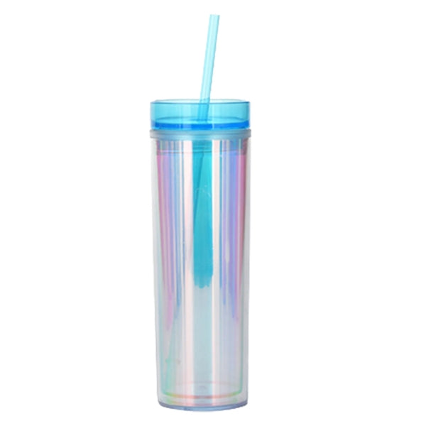 16 Oz Customizable Double Wall Holographic Tumbler W/Straw