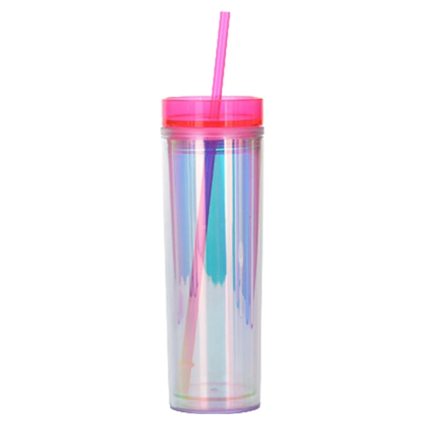 16 Oz Customizable Double Wall Holographic Tumbler W/Straw