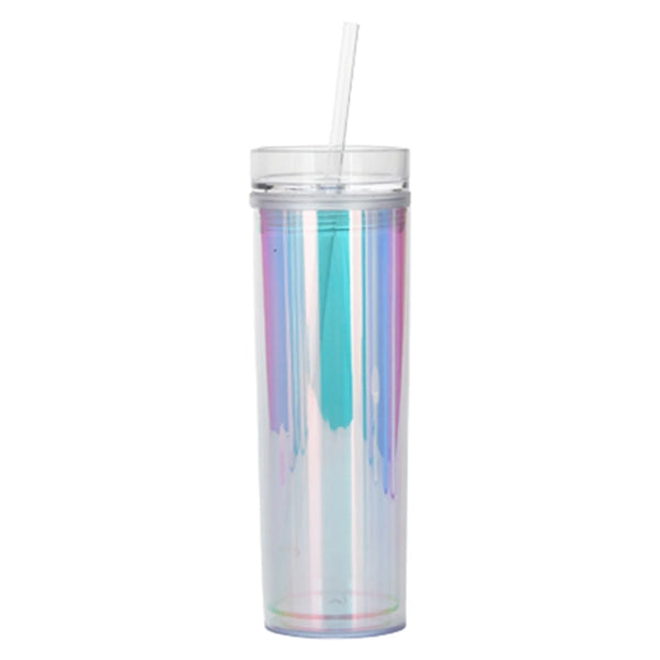 16 Oz Customizable Double Wall Holographic Tumbler W/Straw