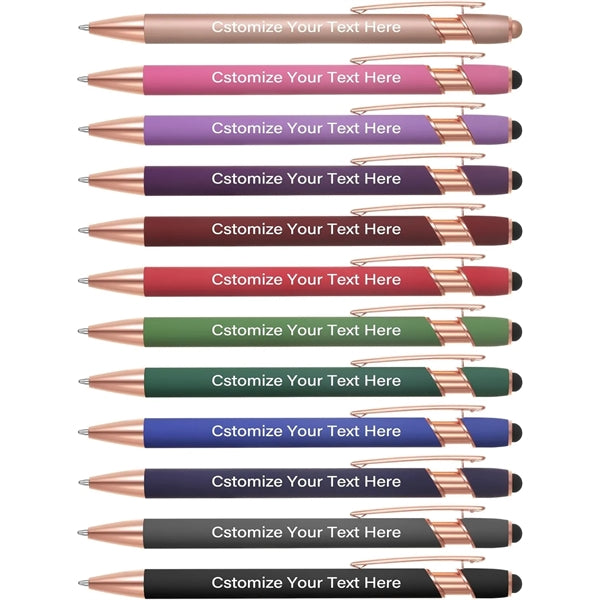 Rose Gold Soft-Touch Aluminum Pen w/ Stylus