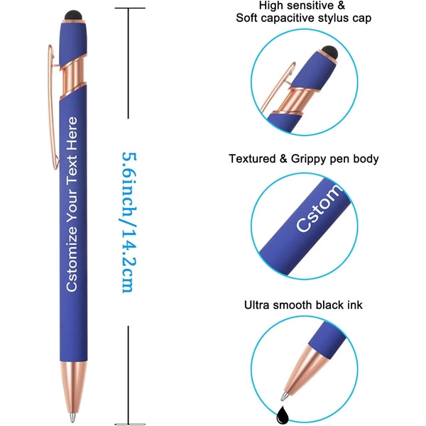 Rose Gold Soft-Touch Aluminum Pen w/ Stylus